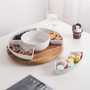 Plateau en céramique pour les fêtes au Restaurant, 6 pièces, bol à tremper pour les amuse-gueules, plateau en céramique, plats <span class=keywords><strong>de</strong></span> service avec Lazy sean - Product Image 1