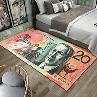 Tapis de chambre, couverture de canapé, tapis de table en matière plastique avec fenêtre transparente, motif billets de banque (USD, GBP, Euro) Canada, Australie, Royaume-Uni