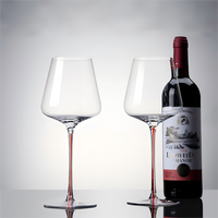 Ensemble de verres en cristal de Bourgogne haut de gamme en gros, luxe léger, carafe à large goulot et verres hauts pour vin rouge