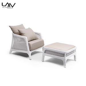 Nuevo diseño moderno al aire libre Villa Patio jardín sofá individual silla PE ratán marco de aluminio impermeable tela sofá conjunto Hotel <span class=keywords><strong>Balcon</strong></span> - Product Image 5