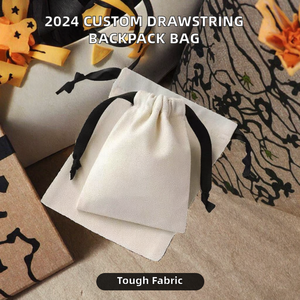 Wholesale <b>Recyclable</b> Cotton Canvas Drawstring Earrings <b>Bags</b> with Customizable Logo-Eco-Friendly Jewelry Storage - Product Image 5