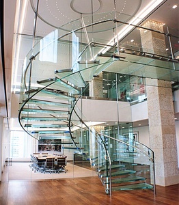 Escalera Espiral de Vidrio Comercial para Villa de Fácil Instalación, Escalera Helicoidal Interior con Peldaños de Madera para Residencias - Product Image 6