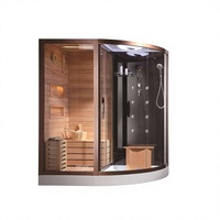 HOTAQI Sauna en bois massif avec chauffage électrique, commande informatique, vapeur sèche et humide, verre trempé, douche vapeur de luxe pour 1-2 personnes 5