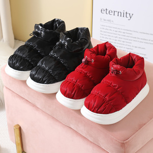 Waterproof <strong>feathers</strong> <strong>with</strong> cotton <strong>slippers</strong> female winter home indoor large base anti-skid couples high top cotton shoes wholesales - Product Image 6