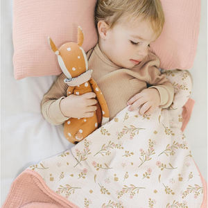 Manta de <span class=keywords><strong>cuna</strong></span> de algodón envolvente para guardería súper suave y ligera para mantas de bebé de muselina infantil - Product Image 2