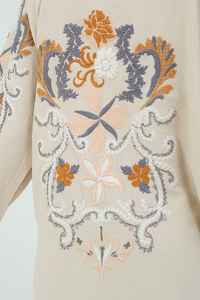 Femmes élégante broderie florale veste personnalisée printemps été Collection ample ajusté goutte épaule coton respirant manteau - Product Image 6