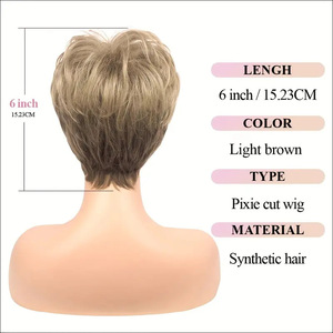 Peluca recta y rizada corta para <span class=keywords><strong>mujer</strong></span> europea americana, <span class=keywords><strong>pelo</strong></span> Bob esponjoso <span class=keywords><strong>Natural</strong></span> juvenil, gorro pequeño para la moda transfronteriza de <span class=keywords><strong>Amazon</strong></span> - Product Image 2