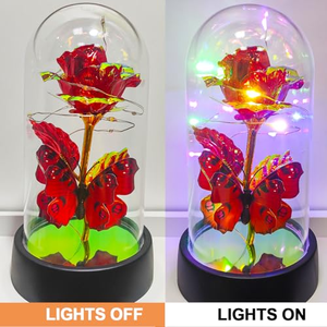 Roses éternelles à la cire avec lumière LED, décoration florale pour la Saint-Valentin, fleurs immortelles pour cadeaux de la Saint-Valentin - Product Image 3