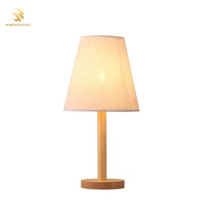 Lampada da Tavolo Creativa con Base in <span class=keywords><strong>Legno</strong></span> LED, Paralume in Lino Classico, Stile Retrò Vintage E27 per Sala Lettura, Camera da Letto, Comodino - Product Image 5