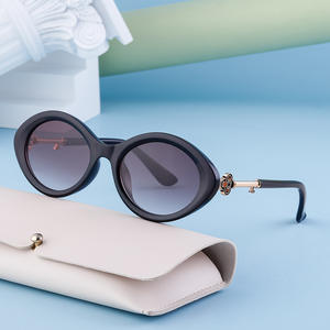 Gafas de Sol Irregulares Hechas a Medida para Mujer, Montura Negra de Moda, Lentes de PC con Protección UV400, Estilo Instagram, Gafas Redondas con Patillas Huecas - Product Image 5