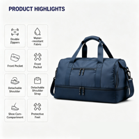 Sac de sport extensible imperméable avec compartiment à chaussures, grande capacité, sac de voyage pour hommes et femmes