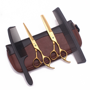 Ciseaux à cheveux professionnels à coupe droite et à effiler, lame de rasoir, tranchants, salon de coiffure, barbiers, fabrication directe, acier inoxydable personnalisé - Product Image 3