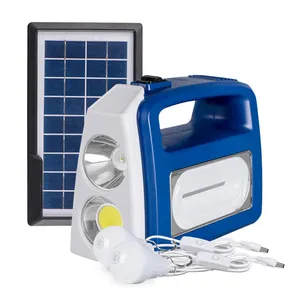 Torche haute luminosité Kit d'alimentation solaire de charge mobile 200 lumens Batterie externe 6000mAh