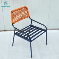 Chaise de jardin simple pour hôtel, mobilier de loisirs, série de meubles de patio, chaise en corde tressée orange moderne pour la maison et l'hôtel