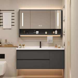 Wholesale Modern Waterproof Wall-Mounted Bathroom Vanity Cabinet with <b>Smart</b> <b>Mirror</b> Hospital Grade Melamine Board MDF Vanity Unit - Product Image 6