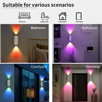 Applique Murale à Détecteur de Mouvement, Lampe d'Ambiance Dégradée à Détection LED, Éclairage Extérieur Dimmable Décoratif pour Couloir