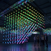 Guirlande lumineuse LED à pixels SHIJI, décoration de Noël colorée, 360 RGB IP67, éclairage paysager, DC12V 24V, programmable DMX512, boule lumineuse à pixels