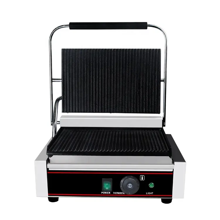2200W Stainless Steel Cast Iron Sandwich Panini Contact Grill Maker