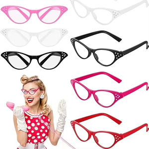 <span class=keywords><strong>50s</strong></span> Retro elmas-kadın erkek yeni balo performansı için Encrusted kedi gözü düz gözlük cadılar bayramı parti süslemeleri komik - Product Image 1