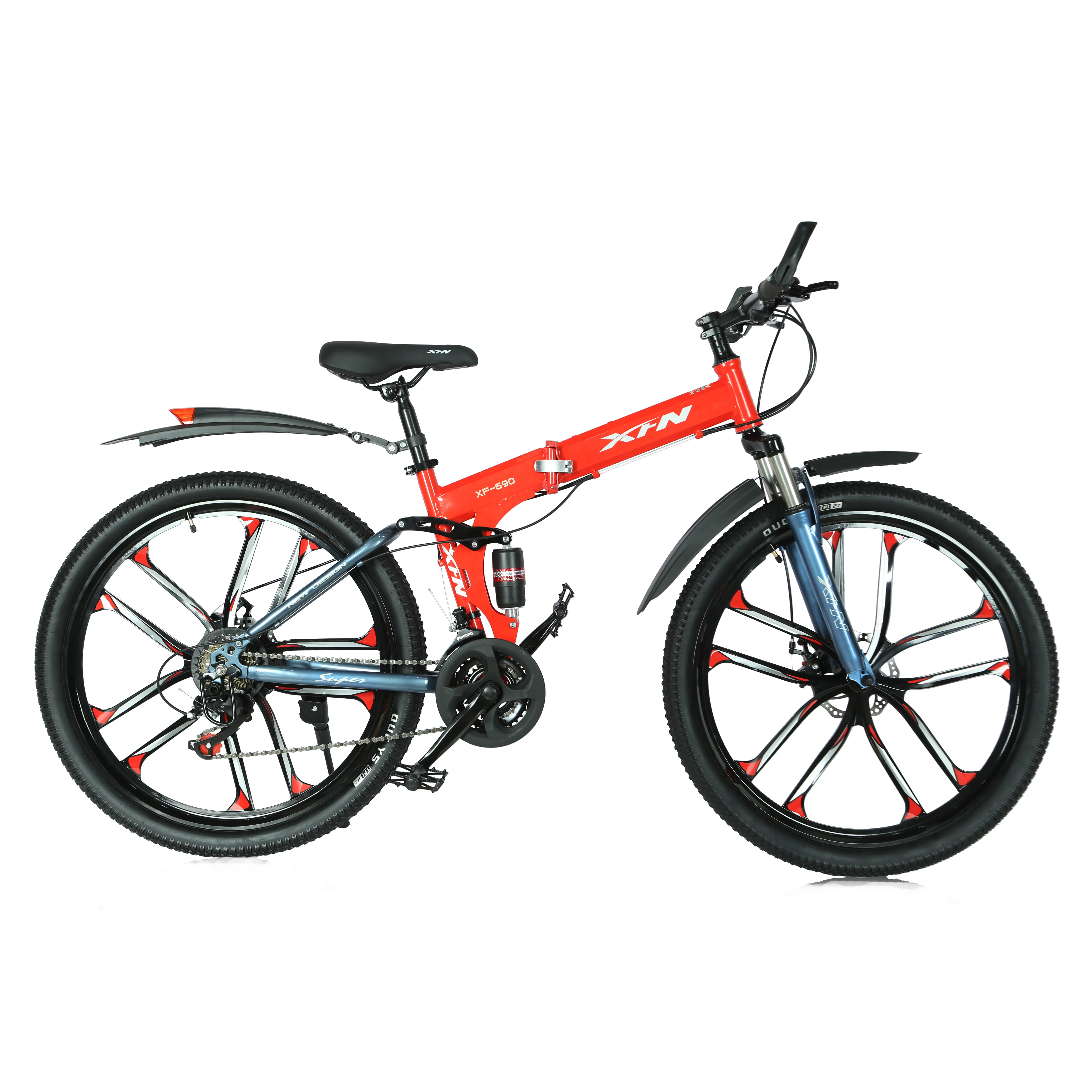 Manufacturers Wholesale High Carbon Steel Folding mountain Bicycle Full Suspension 26inch Portable Mountain Bicycle
