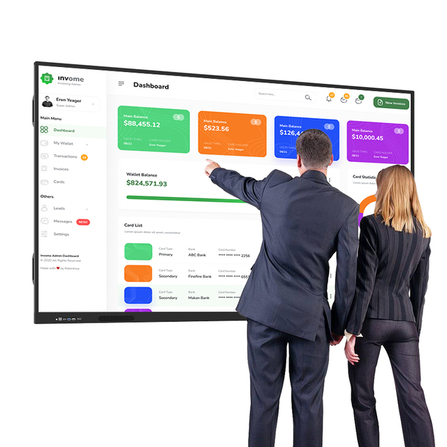 65/75/85/86/98/110 Inch LCD Display Interactive Whiteboard 4K Resolution 40 Point IR Touch Screen for Educational Use-anning