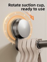 Porte-serviettes mural moderne à ventouse rotative, sans perçage, pour salle de bain et balcon, organisateur de vêtements rétractable en plastique