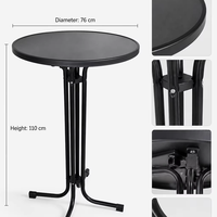 Table pliante portable en plastique avec plateau, hauteur 110 cm, durable, facile à nettoyer, mobilier d'hôtel pour extérieur, jardin, salon, événement