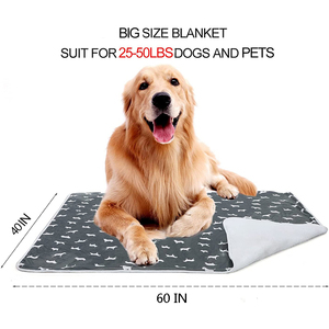 Gran oferta del fabricante, alta calidad, 60x40 pulgadas, manta para mascotas, venta al por mayor, manta lavable impermeable para lavado de mascotas para dormir - Product Image 2
