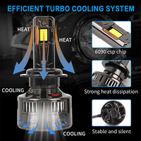 Nouvelle Arrivée F4 Super Lumineux 300W 60000LM Auto Voiture Led Lumière H7 H11 9005 9006 9012 H4 Ventilateur De Refroidissement De Voiture Ampoules Auto Led Phares