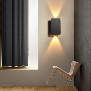Applique murale à double tête Décoration intérieure Or brossé/Noir Salon Couloir <span class=keywords><strong>Escalier</strong></span> Chambre à coucher Applique moderne simple 6W LED murale Lam - Product Image 5