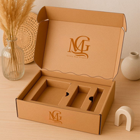 Boîtes télescopiques en carton ondulé personnalisées, durables, imperméables, en matériaux recyclés, avec doublure en mousse robuste, logo en relief, pour le commerce électronique