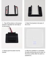 Commutateur de capteur de miroir à 3 couleurs DC12V 24V 3A 36W Miroir de maquillage de salle de bain Petit miroir Dimmer one colour Touch Sensor Switch