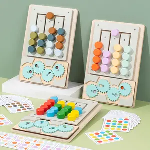 Explosive children's wooden mind explore shape color matching puzzle toy intelligence development four-color game