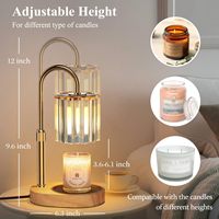Lampe chauffe-bougie décorative pour la maison avec minuterie, variateur d'intensité et hauteur réglable pour bougies en pot