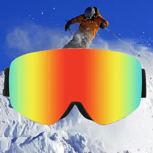 تصميم جديد بالجملة نظارات التزلج عدسة مغناطيسية مضادة للصدمات الضباب UV400 في الهواء الطلق فوق النظارات حامي التزلج العين