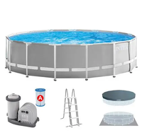 15FT X 48IN Rundform Stahlrahmen Schwimmbad mit Filter pumpe, Pool abdeckung, Leiter