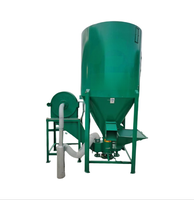 Broyeur et mélangeur automatique vertical d'aliments pour animaux 500 kg/h, machine de fabrication d'aliments pour volailles, mélangeur et broyeur d'aliments pour poulets