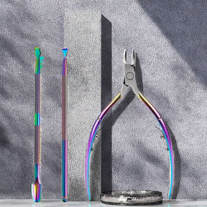 Set de Manicura y Pedicura de Lujo para Mujer, 5 Piezas, Color Oro Rosa, con Letras Impresas, Kit de Cuidado Personal, Regalo, Recuerdo - Product Image 3