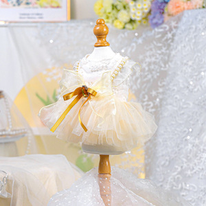 Pet Fluffy Gauze Dress Cute Summer High Formal Wedding Dress Polyester <b>Material</b> Chinese New Year Customization Available - Product Image 5