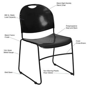 Silla de Plástico Comercial Apilable Contemporánea y Económica con Carro, Marca SIMA - Product Image 5