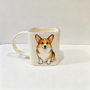 <span class=keywords><strong>Mug</strong></span> à café en céramique fait main avec motif de <span class=keywords><strong>corgi</strong></span> gallois peint à la main - Cadeau de vacances parfait - Product Image 4