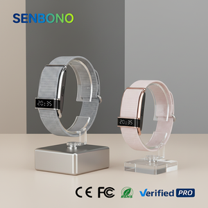 Bracelet connecté S18 intelligent avec suivi de la fréquence cardiaque, surveillance du sommeil, longue autonomie de la batterie, étanche IP68, bracelet en toile compatible - Product Image 1