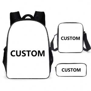 Christmas Custom Sublimation Blank Waterproof Backpacks Crossbody <b>Pencil</b> <b>case</b> Storage Bag Durable Backpack Boys 3 Piece <b>Set</b> - Product Image 5
