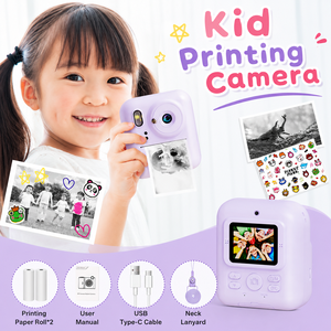 กล้องถ่ายรูปสำหรับเด็กปรับแต่งได้พร้อมหน้าจอ 2.4 นิ้ว เครื่องเล่นเกม เพลง ฟิลเตอร์รูปภาพ สติ๊กเกอร์ วิดีโอ สำหรับเป็นของเล่นและของขวัญ - Product Image 1