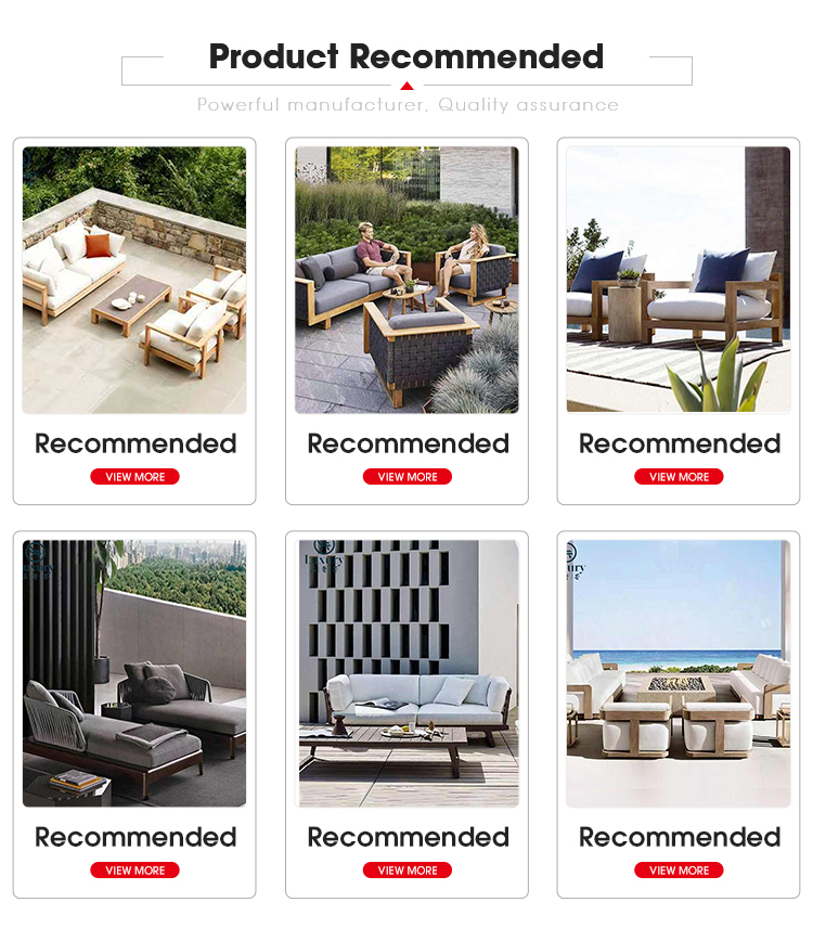 Modern Luxury Teak Wood Garden Sofa Set Hotels Villas Courtyard Outdoor Patio Section Outdoor Sofas