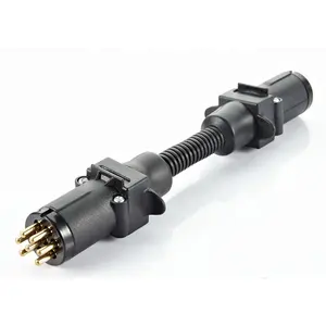 Conector de reboque de 7 pinos para reboque, adaptador de 7 pinos para conector de 6 pinos, peça de reboque redondo pequeno de 7 vias, peças e acessórios