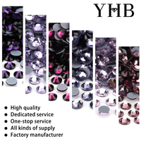 Strass thermocollants YHB de haute qualité couleur violette pour la décoration de chaussures, sacs, tissus, vêtements et accessoires de bijoux DIY