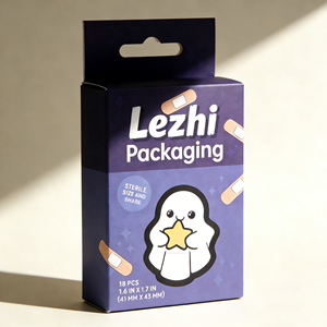 Maßgefertigte 18-teilige Wundpflaster-Verpackungsbox mit <span class=keywords><strong>Cartoon</strong></span>-Aufdruck und Aufhängelöchern - Product Image 6