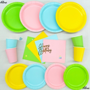 Vajilla Desechable de Color Liso DAMAI, Color Rosa Bebé, Artículos para Fiestas, Cumpleaños, Eventos, Campamentos, Decoración de Mesa, Servilletas de Papel, Vasos, Platos - Product Image 1