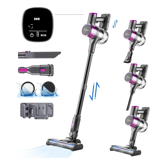 Cordless Stick Vacuum Cleaner HEPA Filtration Cyclonic Portable Lightweight Vacuum for Home Hotel Pet Hair